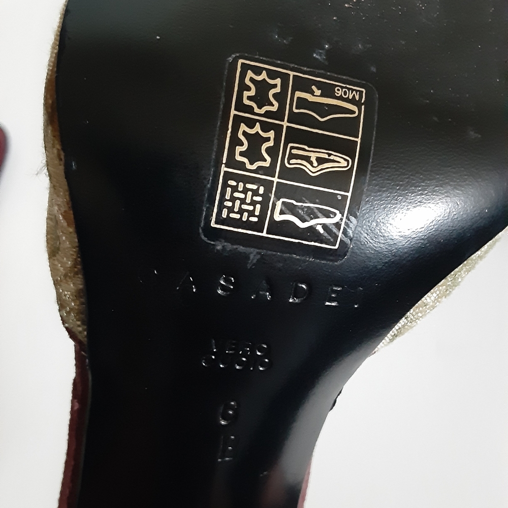 Casadei metallic embroidered sandals 6B - Picture 8 of 14